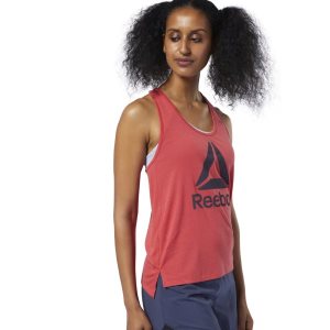 Reebok WOR Supremium Logo Muskelshirt Damen - Rot - DE 647-IPT